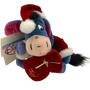 Disney Santa Eeyore Holiday Bag of Joy Mini Bean Bag Plush 8”